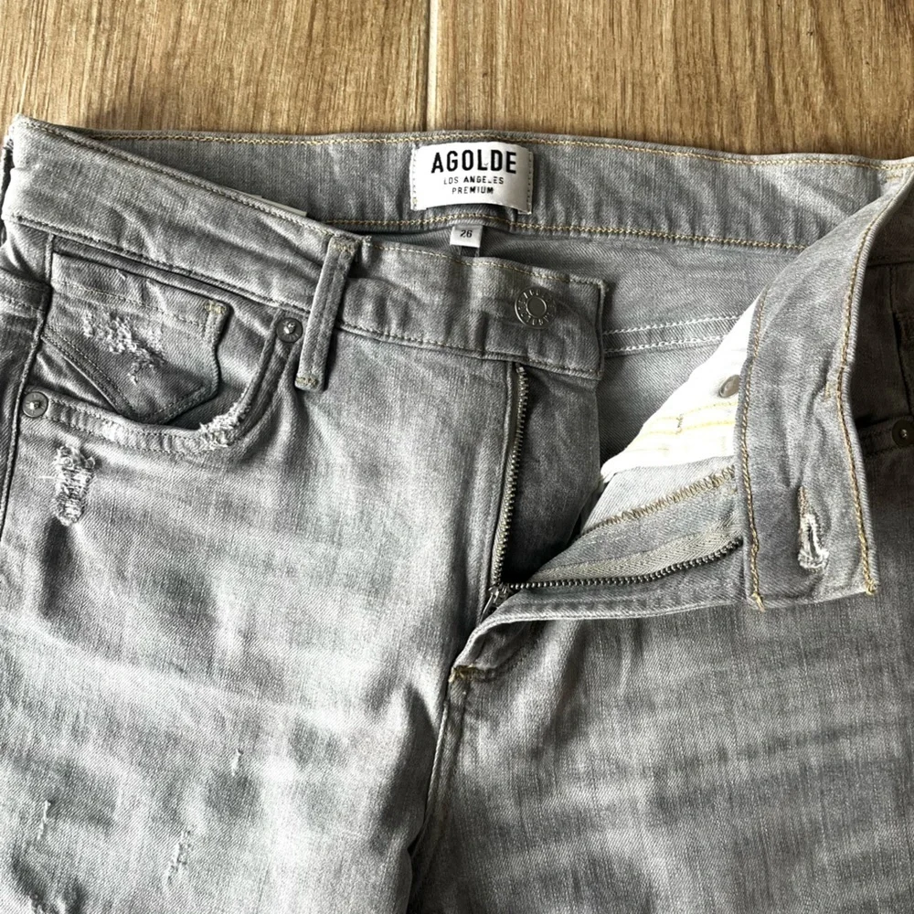 AGOLDE Sophie High Rise Skinny Jean in Gray